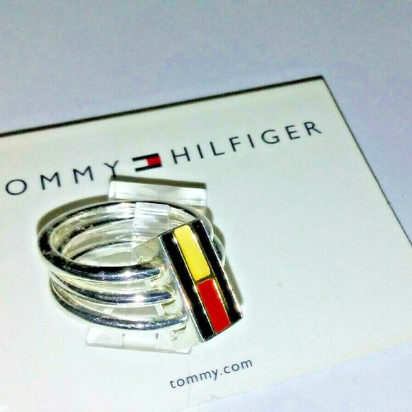 Tommy Hilfiger Silver plated stack ring Size 6 NWT - Picture 2 of 2